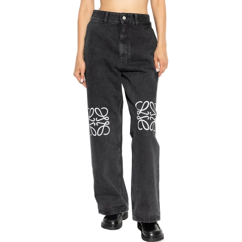 LOEWE Anagram Baggy Jeans 'Black'-3