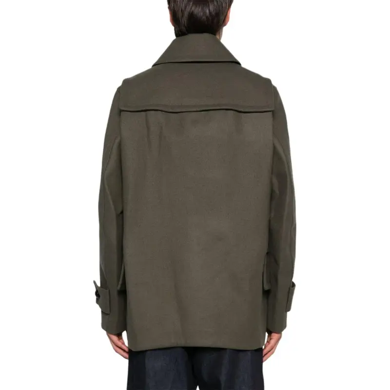 Sacai Frog Detailed Straight Hem Coat-4