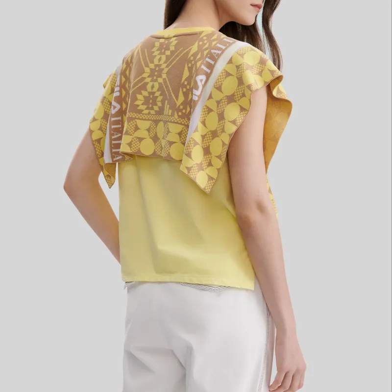 FILA T Shirts Women's Turquoise Yellow-3