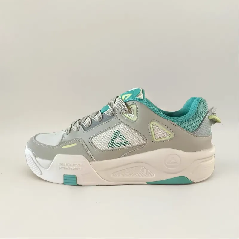 PEAK The State Is Extremely High 2.0 Slip Resistant Coverage Low Top Skateboard Shoes Men's Gray Green-2