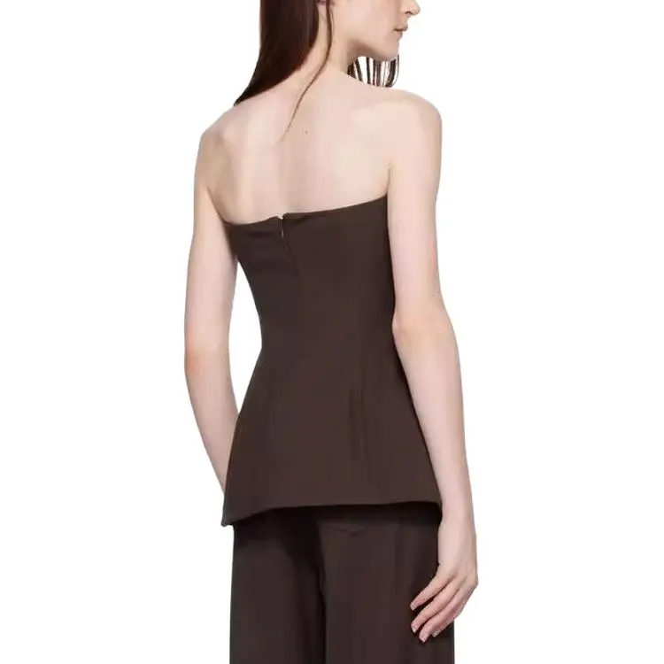 Staud Strapless Top Women's Brown-1