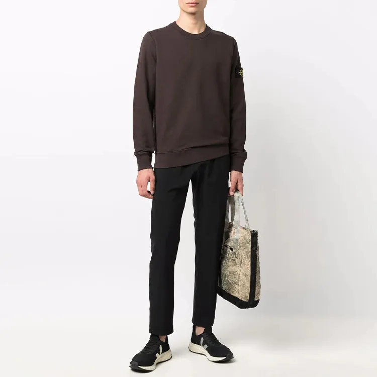 STONE ISLAND 63020 Brushed Cotton Fleece Crewneck-1
