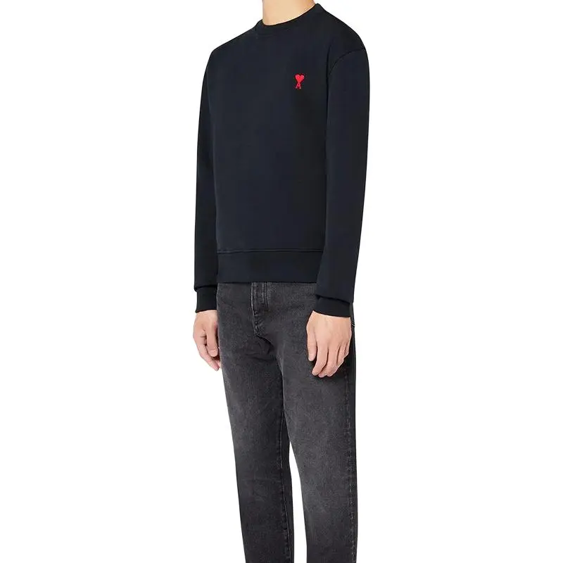 Ami Paris Ami De Coeur Embroidered Logo Crewneck-4