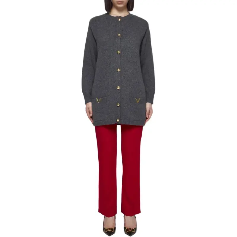 Valentino VGold Buttoned Long Sleeved Cardigan-3