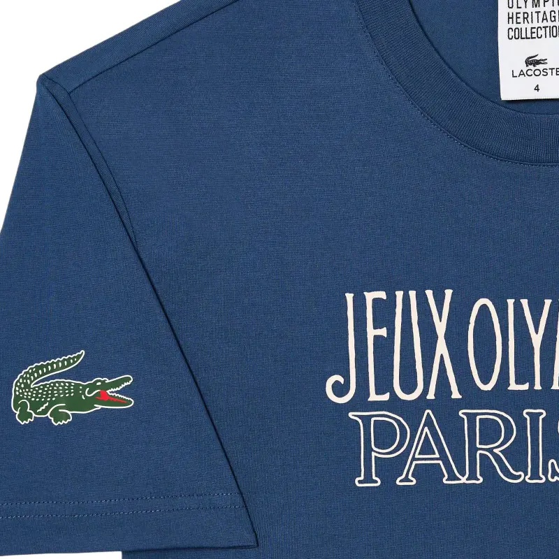 LACOSTE Olympic Co branded Edition T Shirts Men Blue-3