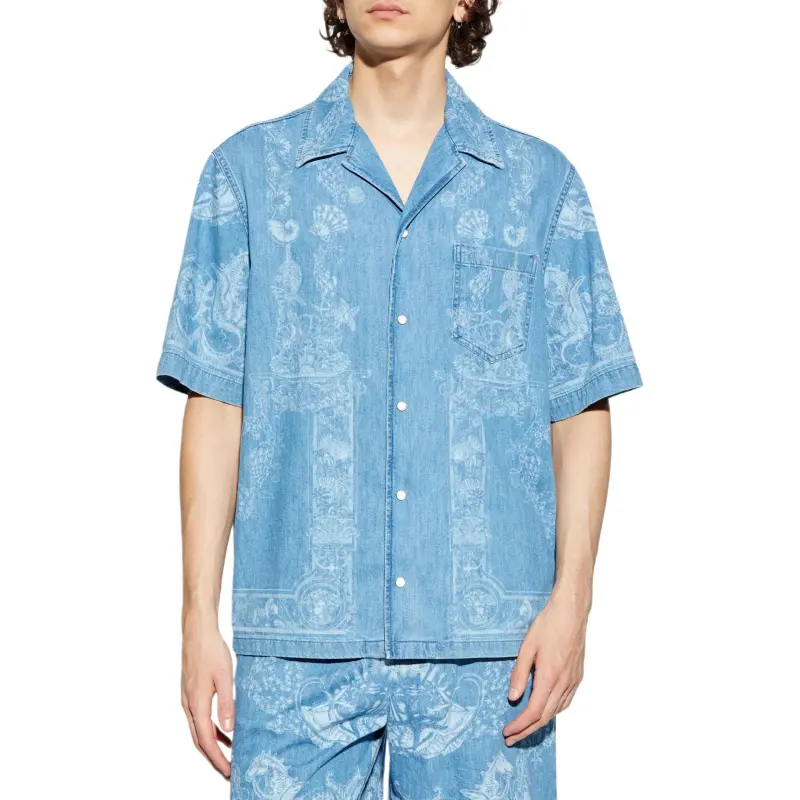 VERSACE Denim Printed Shirt-1