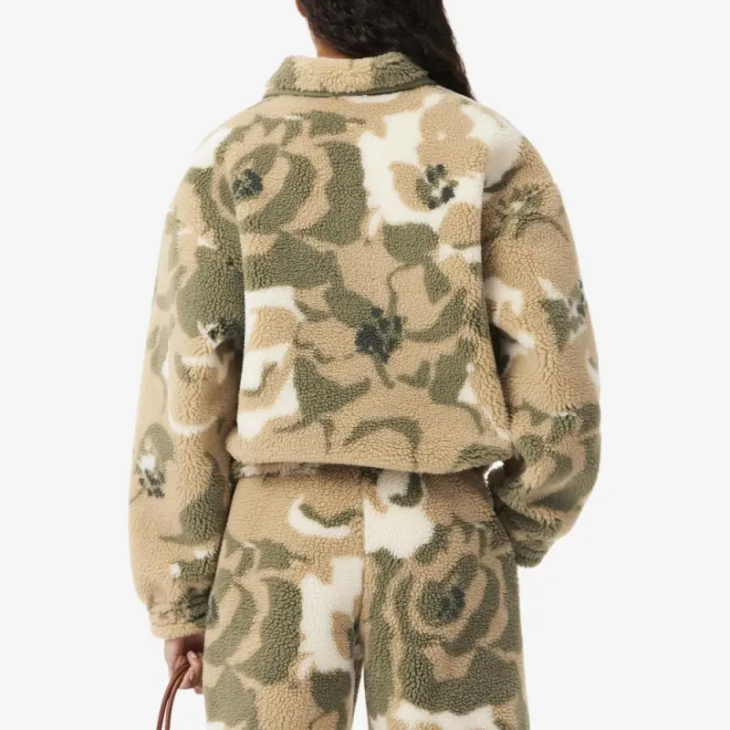 LACOSTE Velvet feel Coat Women's Khaki-2
