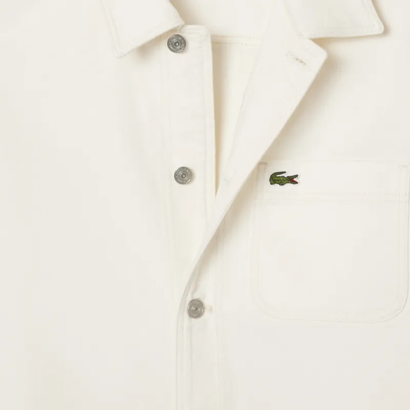 LACOSTE Denim Jacket Men's White-3