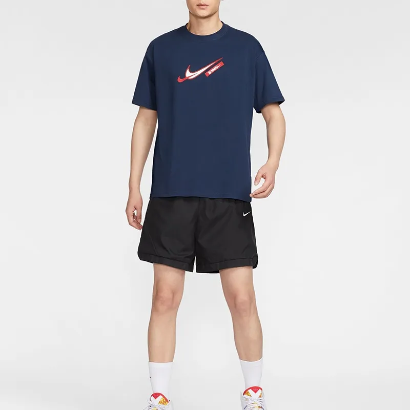 Nike T Shirts Men Navy Blue-4