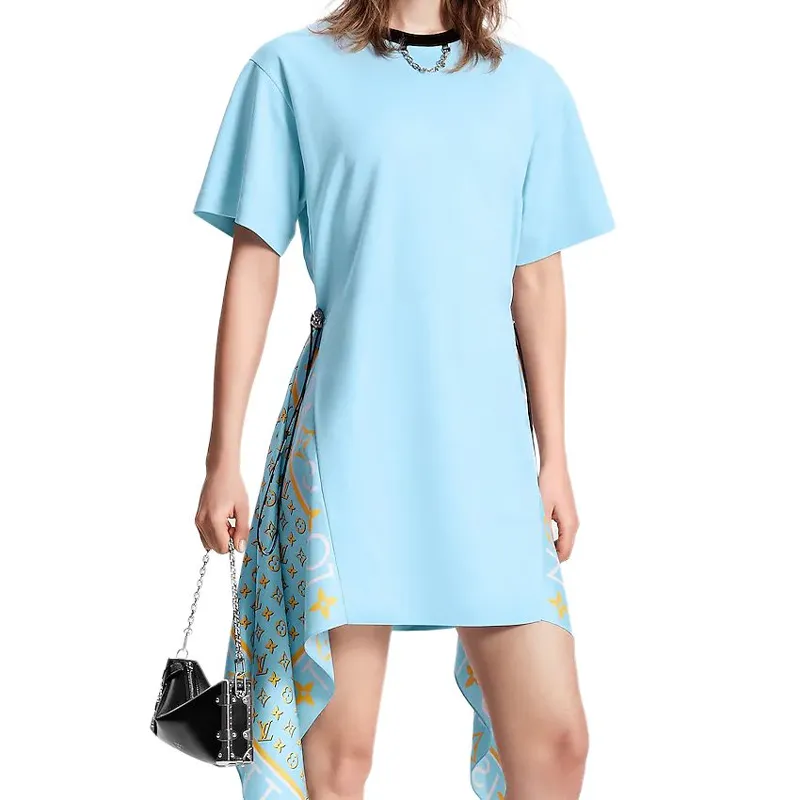 LOUIS VUITTON Scarf Insert T-Shirt Dress-1