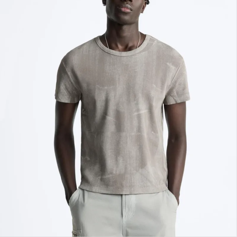 ZARA T Shirts Men Light Gray-2