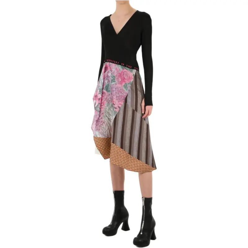 Marine Serre Silk Scarves Hybrid Wrap Dress-2