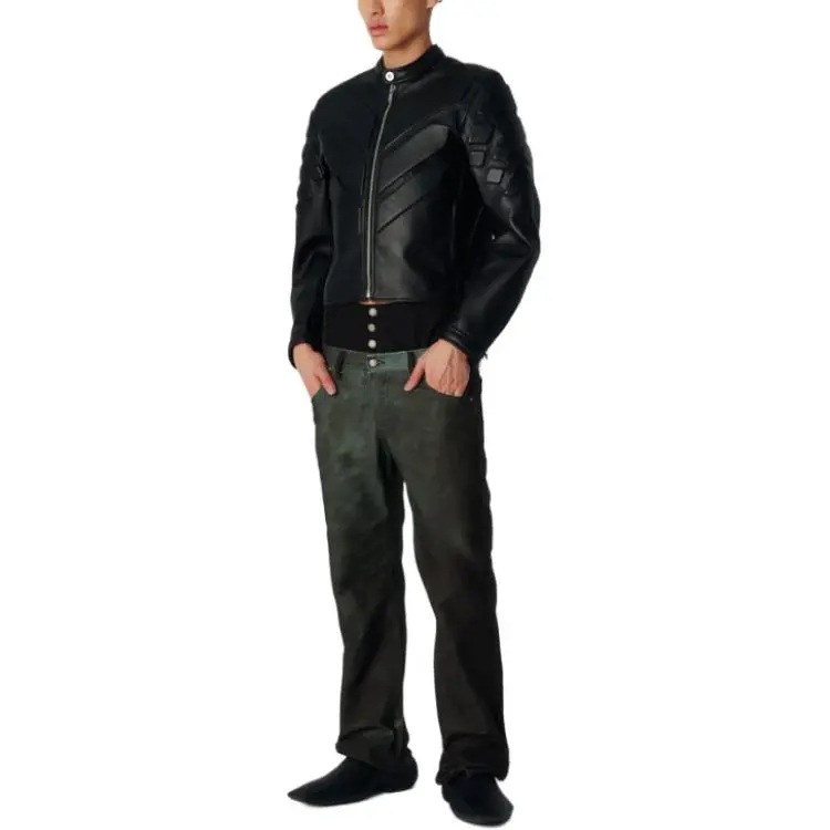 DION LEE Leather Jacket Men's Black-2