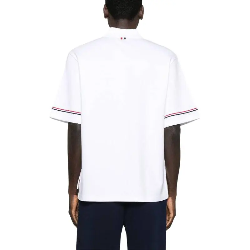 THOM BROWNE RWB Striped Short Sleeved Polo Shirt-2