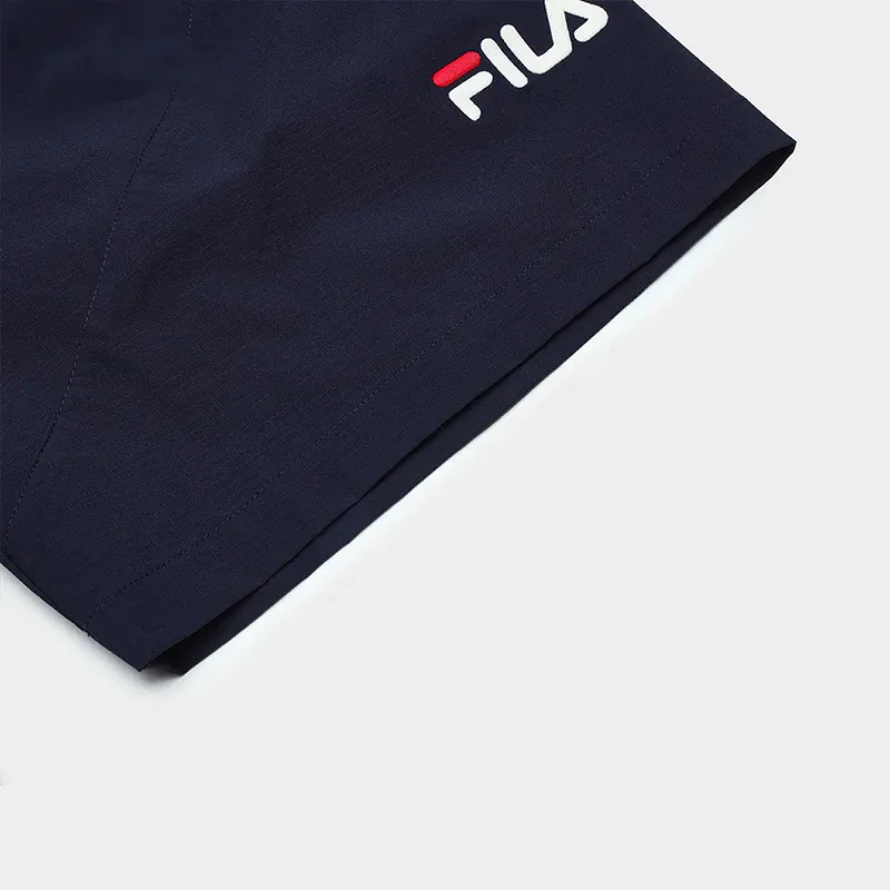 FILA Casual Sportswear Men Set Jet Black Short-Sleeved Shirt+Secret Mirror Blue Shorts-4