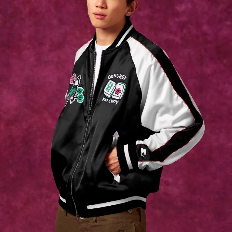 STARTER x YOUQIANHUA LIANMINGKUAN Baseball Jacket Unisex Black-3