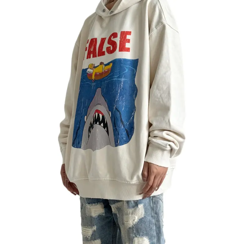 False Perception Sweatshirt Unisex Distressed White-6