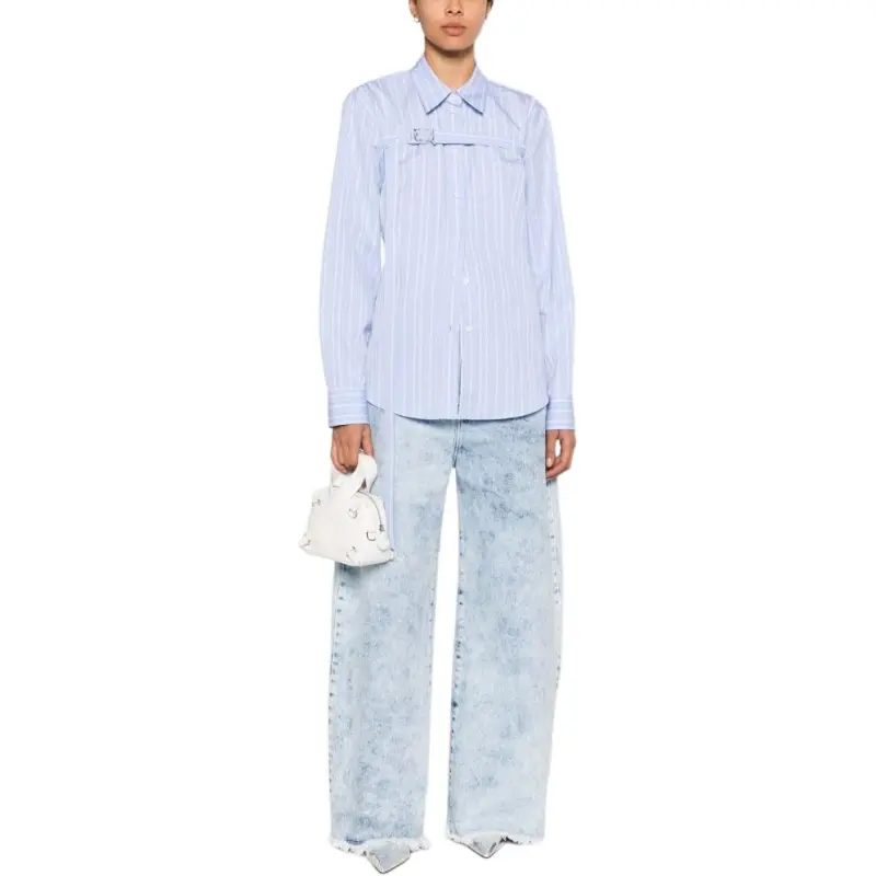 OFF-WHITE Striped Cut-Out Shirt-2