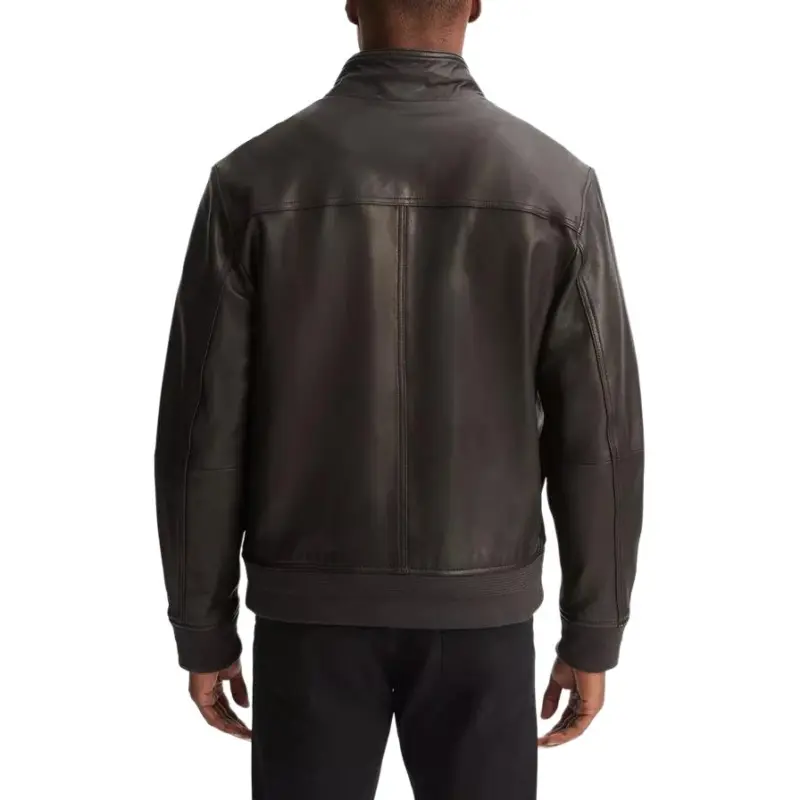 VINCE Leather Jacket Men's Black-1