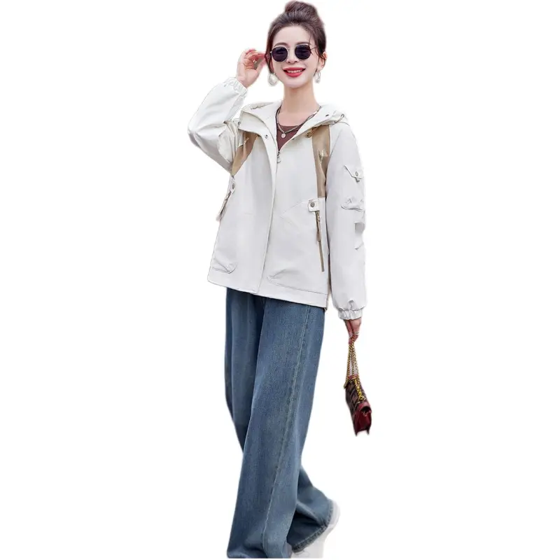 Fele.d Windbreaker Jacket Trench Coat Women's-5