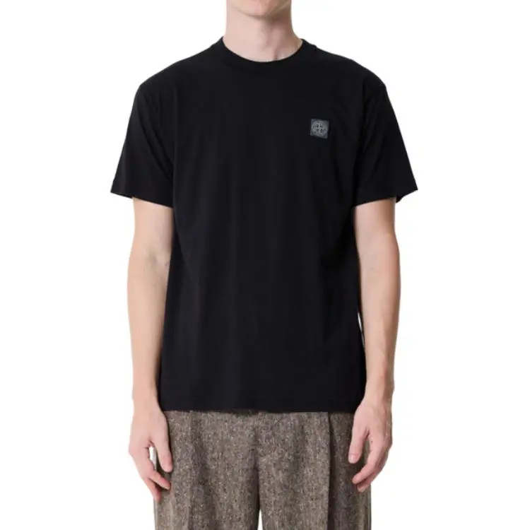 STONE ISLAND Organic Cotton Fissato Effect T shirt-2