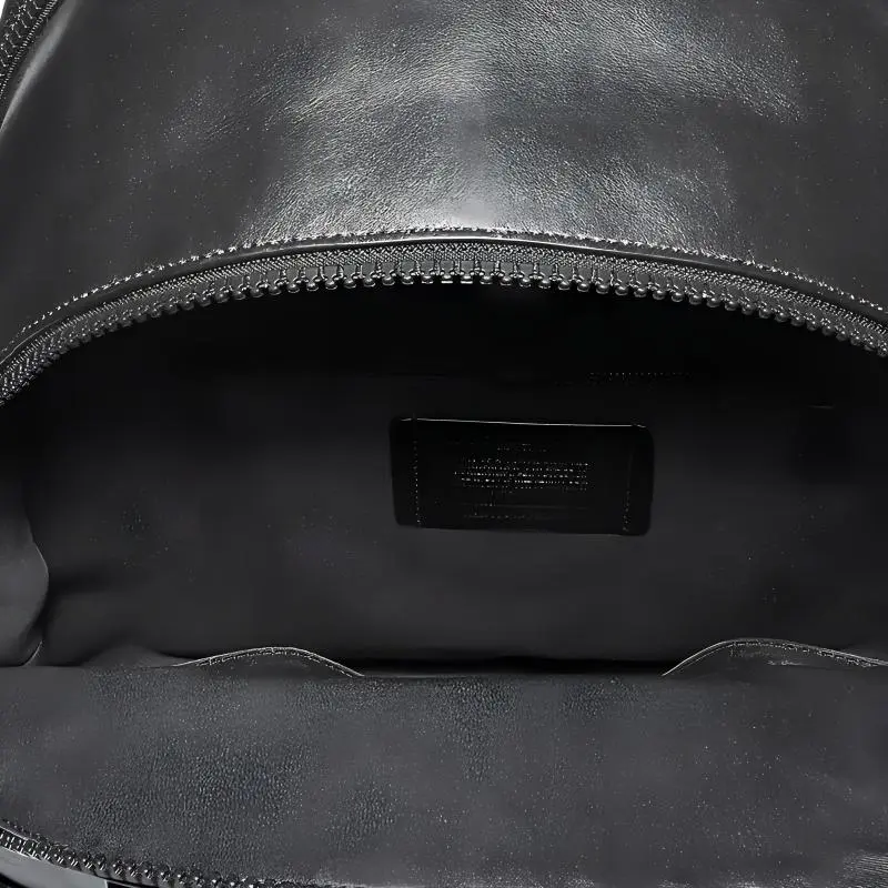 COACH West Canvas With Leather Patchwork Wool Suede Backpack Large Size Men's Black-3