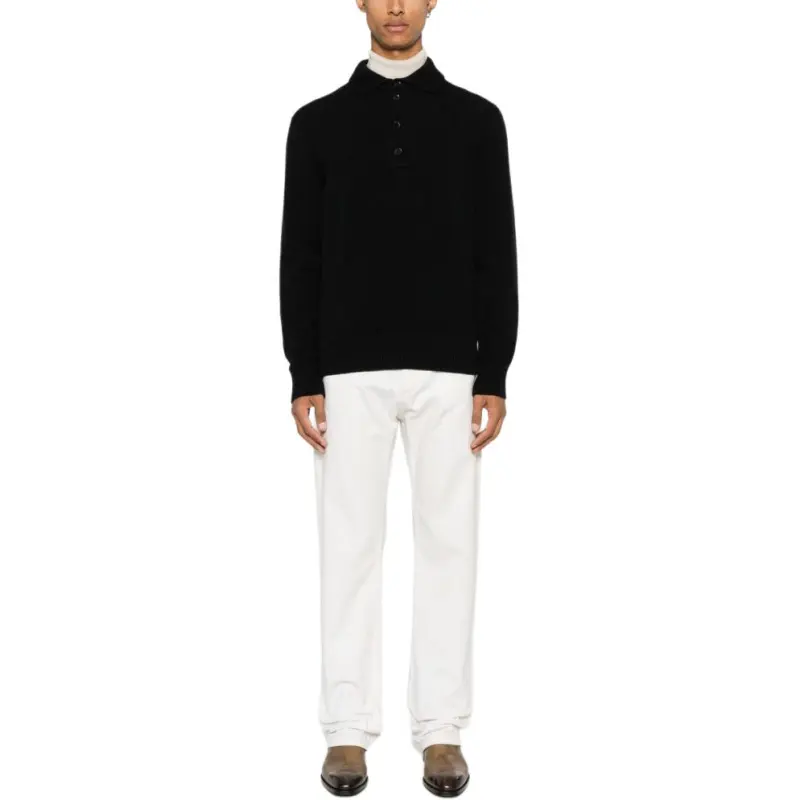 Zegna Half Button Knitted Polo Shirt-2