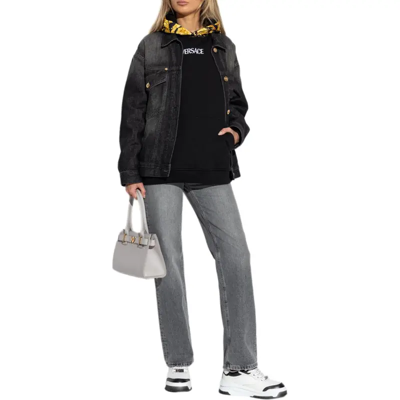 VERSACE Oversized Button Up Denim Jacket-2