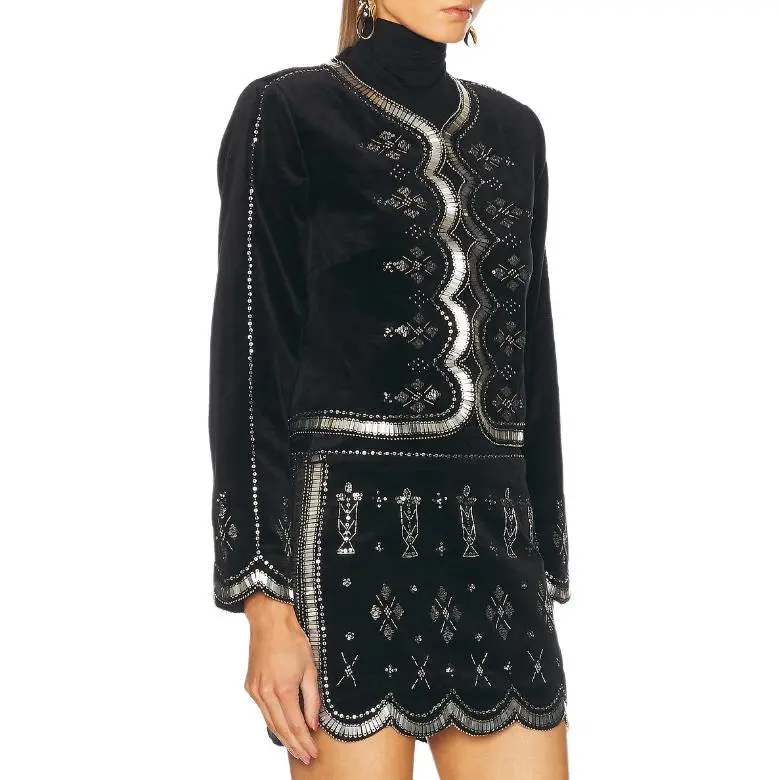 ISABEL MARANT Sequin Embellished Cropped Jacket-3