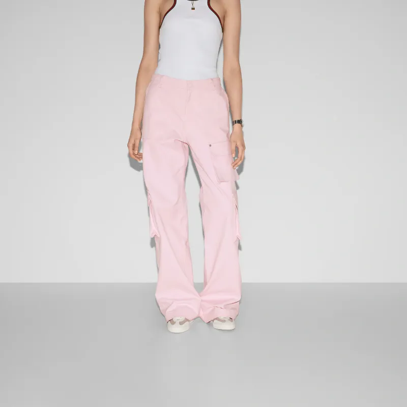 GUCCI Embossed Canvas Cargo Pants-3