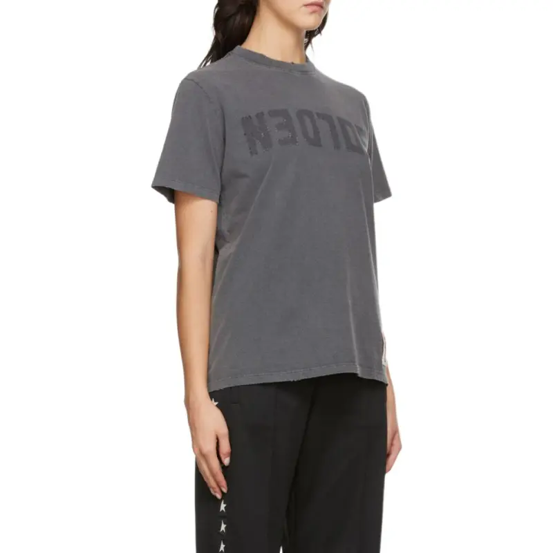 Golden Goose Logo print Crew neck T shirt-4