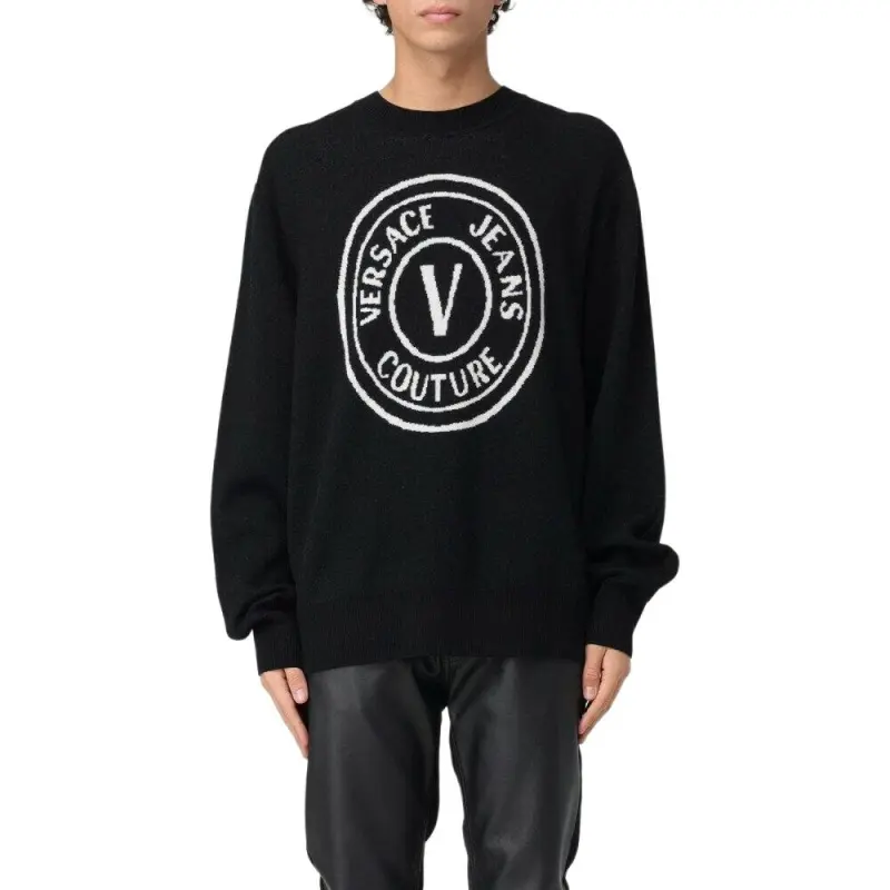 VERSACE JEANS COUTURE V Emblem Wool Jumper-2