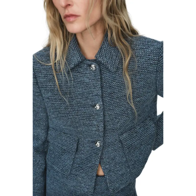 ZARA Jackets Coats Women's Blue-6