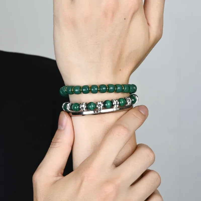 DRAGON LI Malachite Jade Bracelets Unisex-3
