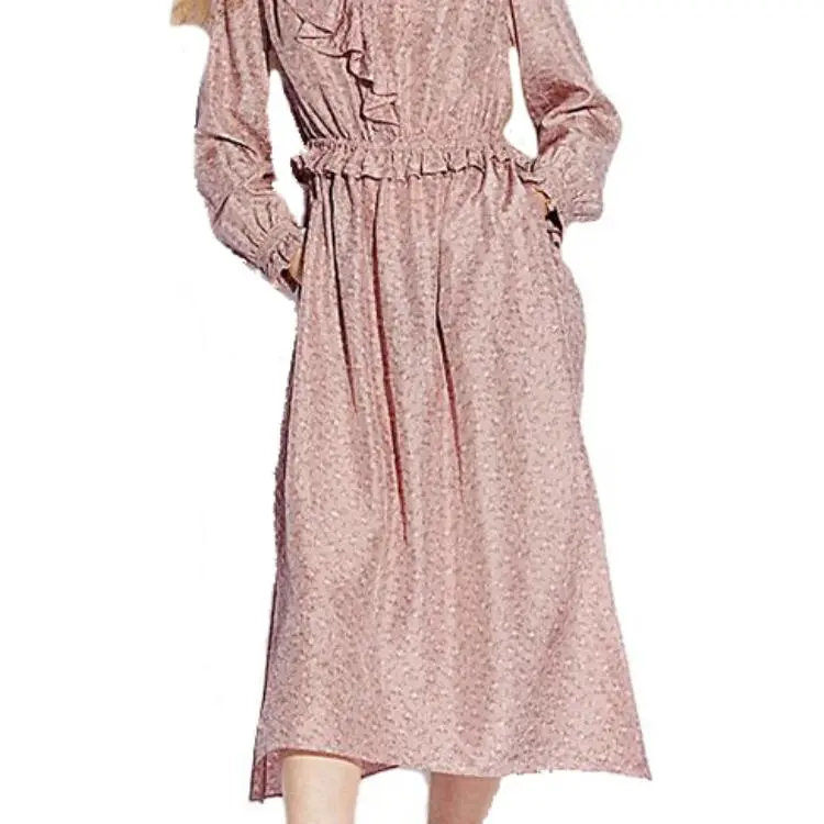 COACH Long-Sleeved Dresses Women's Pink-3