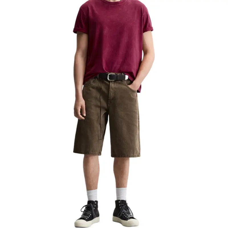ZARA Denim Shorts Men Brown-2