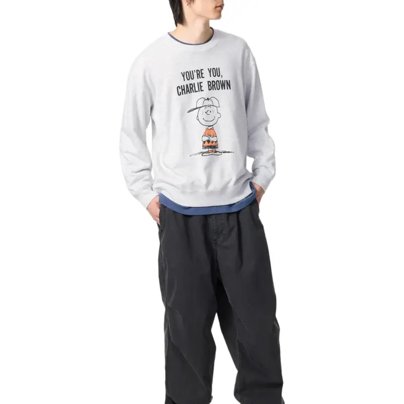 UNIQLO PEANUTS Collaboration Sweatshirt Unisex Gray-4