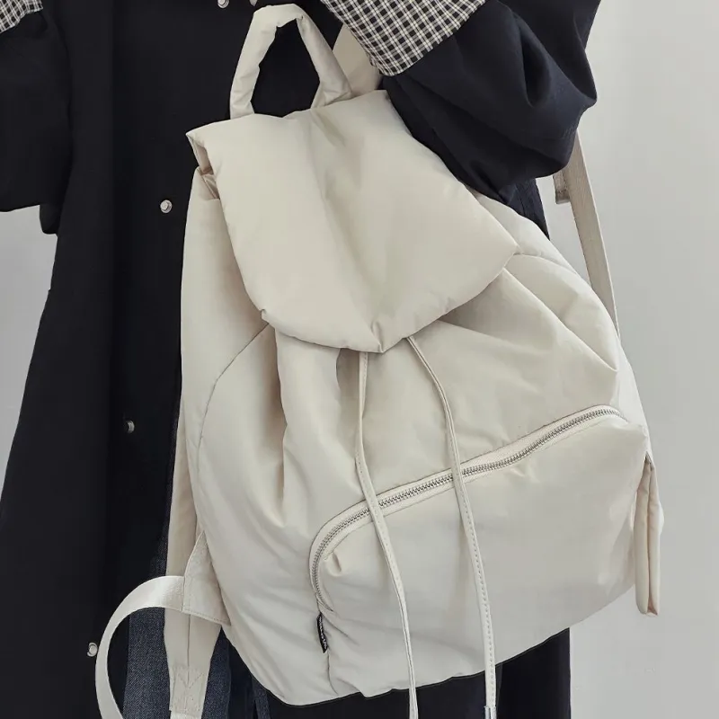 JPJ Fabric Backpack Large Size Unisex Red/Dawn White-7
