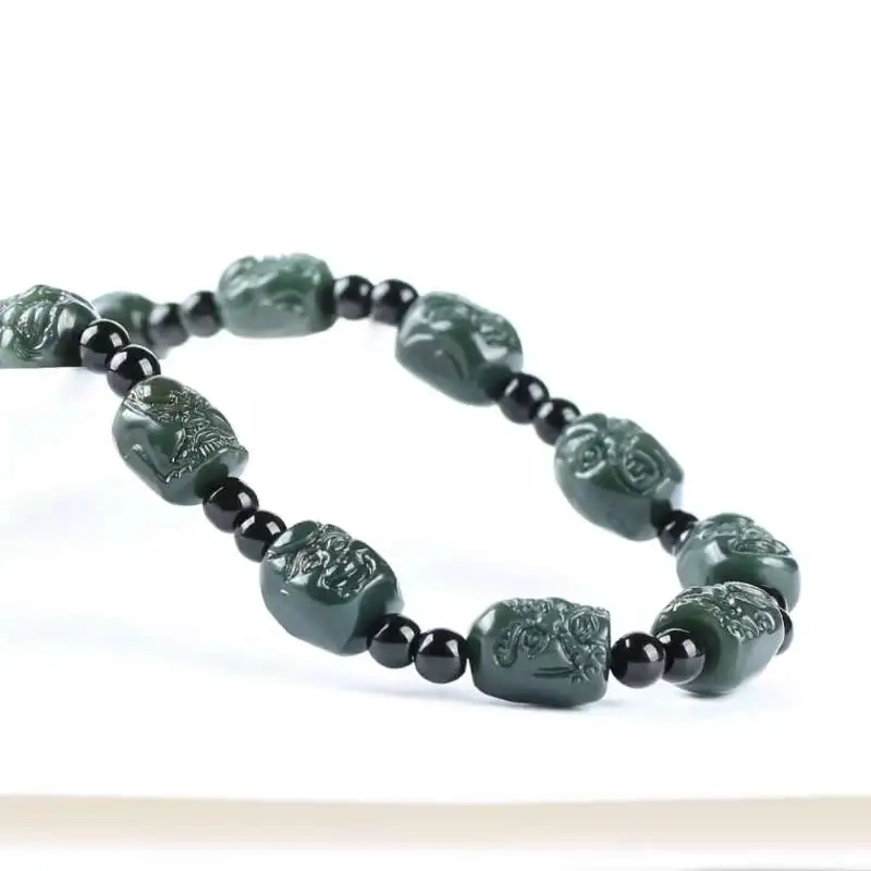 Grace Hetian Jade Necklaces Green Jade Men's-5