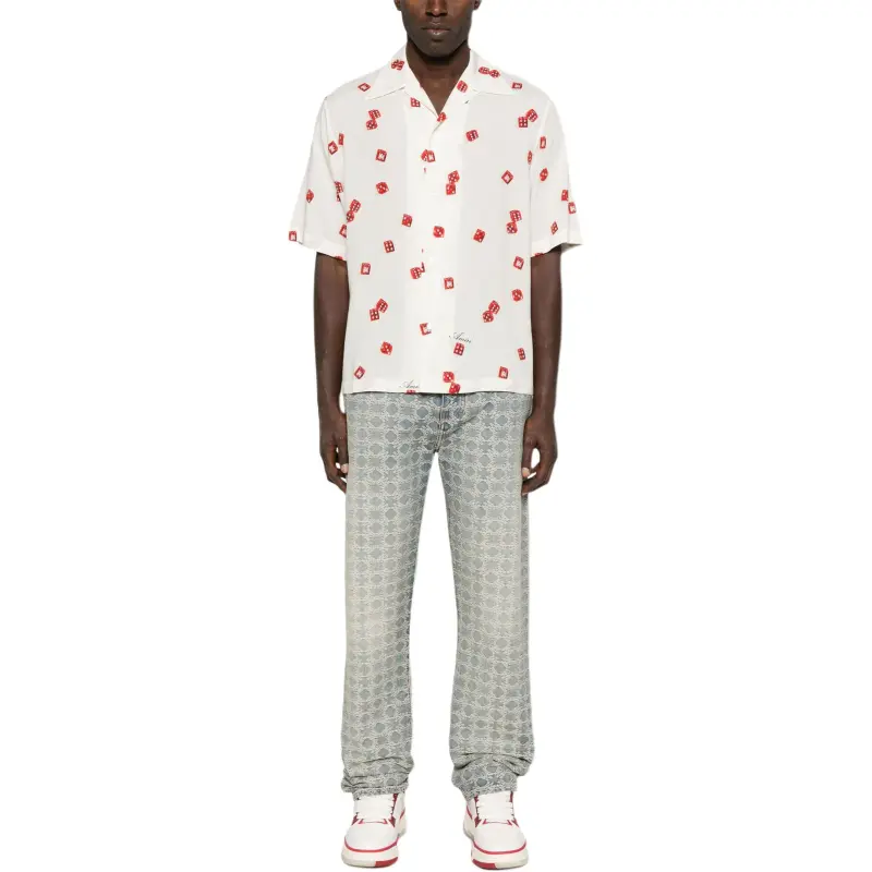 AMIRI Decorative Printed Short Sleeved Shirt-0