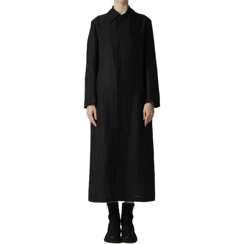 Yohji Yamamoto Trench Coat Women's Black-3