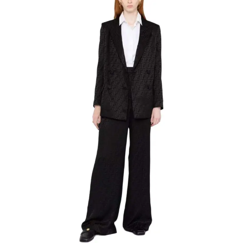 FENDI Ff Monogram Double breasted Blazer-3