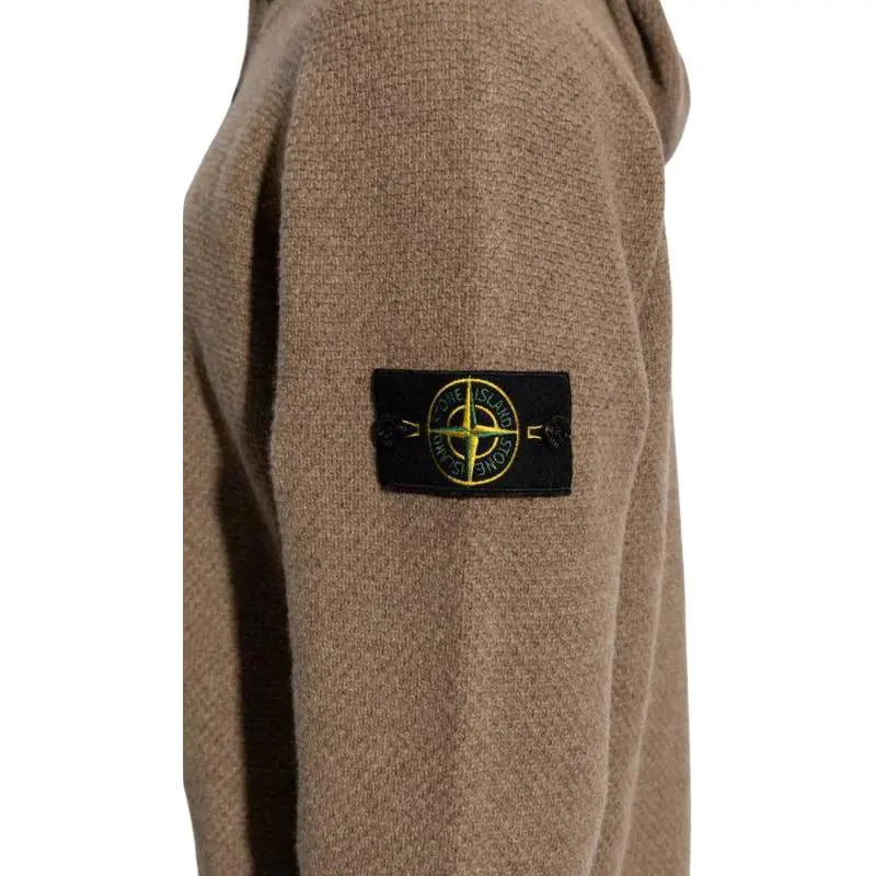 STONE ISLAND Logo Patch Hooded Cardigan-5