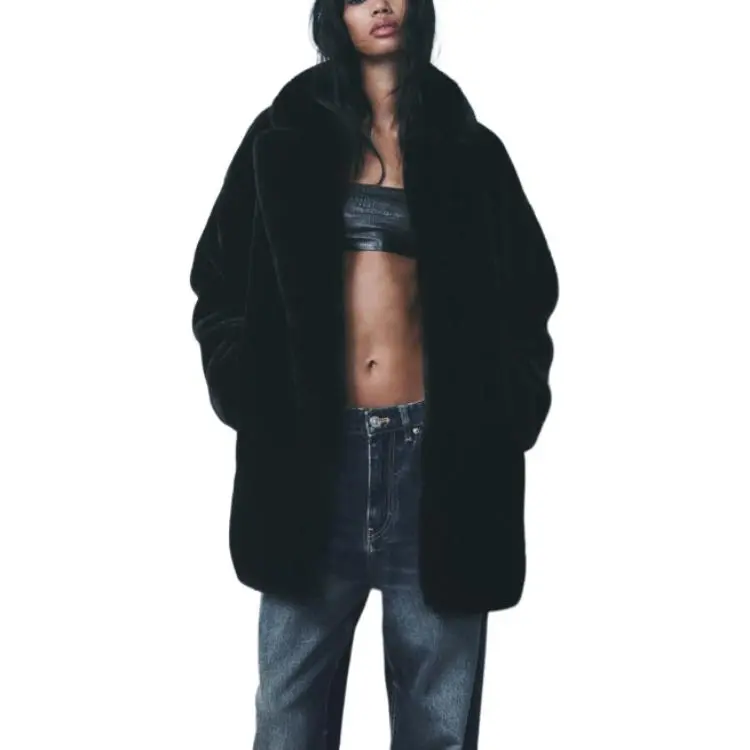 ZARA Coats Women's Black-2