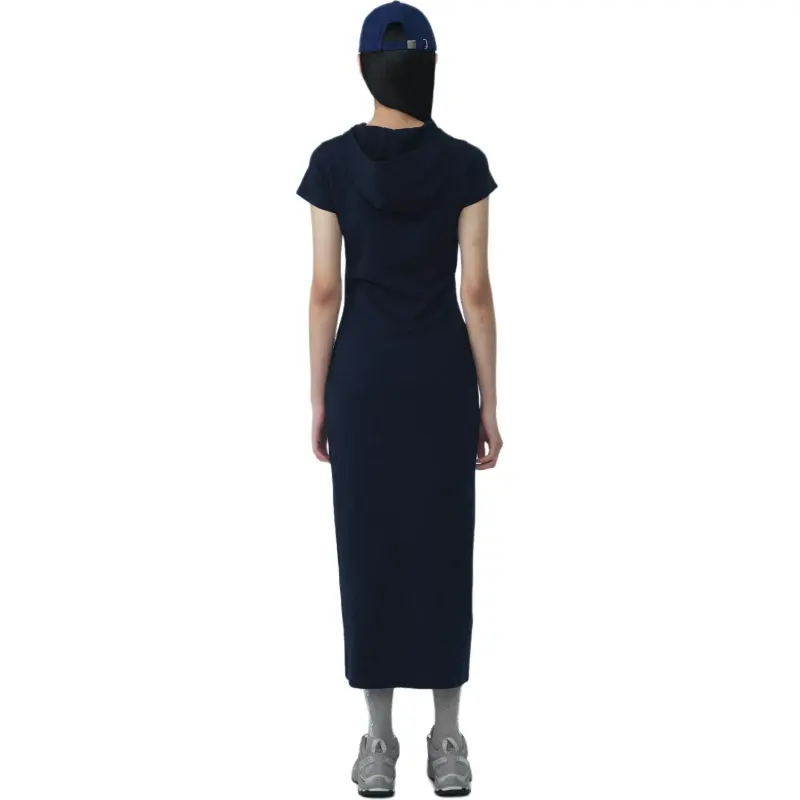 Rest&Recreation SS25 HOOD MAXI DRESS Short-Sleeved Dresses Women's NAVY/Marine Blue-3