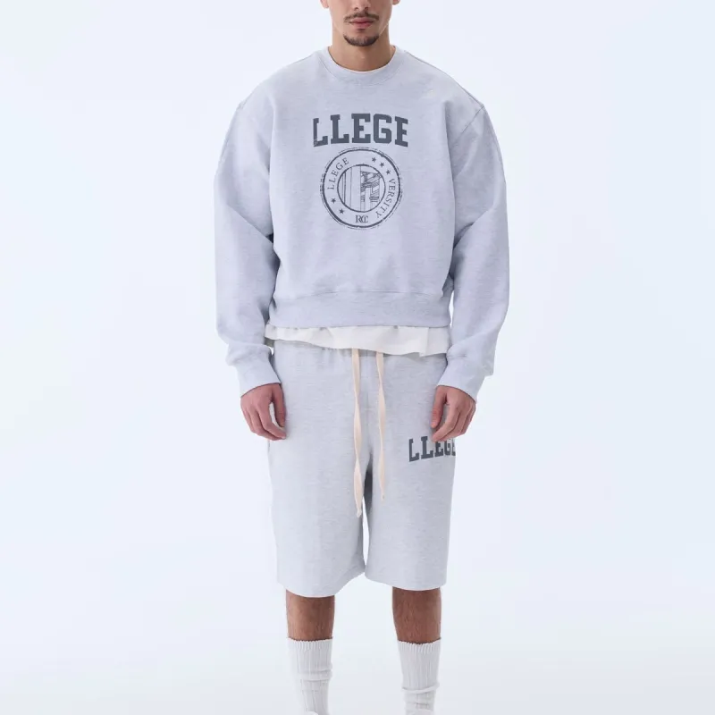 RECTO SS24 MENS LLEGE LOGO SWEATSHIRT Sweatshirt Men's Melange Grey/Mixed Color Gray-2