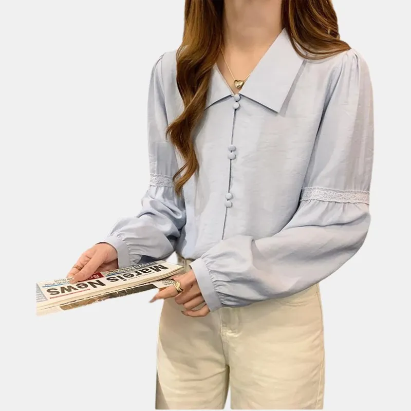 Tonlion Shirt Women's Dusty Blue-1