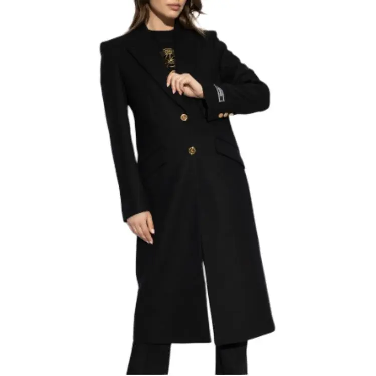 VERSACE Single-Breasted Long Coat-3