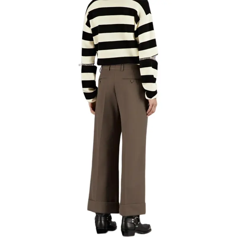 GUCCI Wide Leg Gabardine Trousers-2