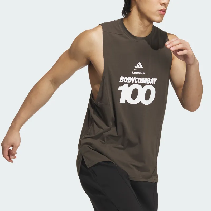 Adidas x LES MILLS FW24 Tank Tops Men Dark Olive Green-1